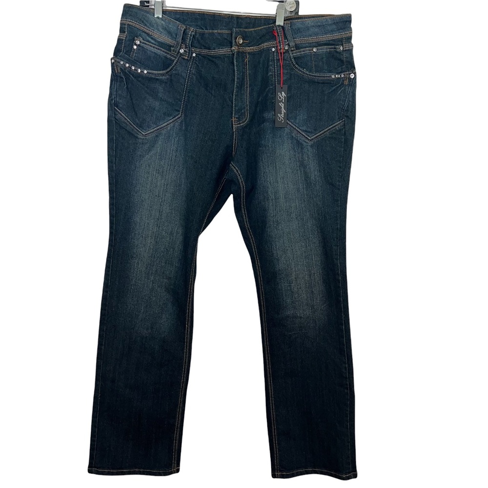 Unbranded Denim Wide Leg Bling Pockets Plus Size Jeans
